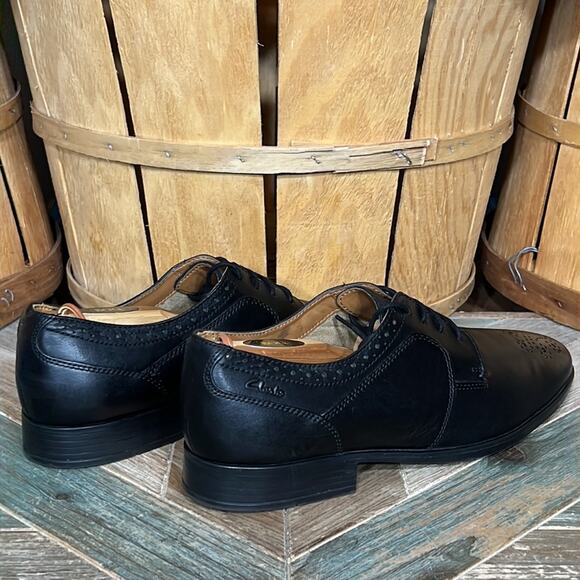 Clarks Kalden Edge Brogue Black Leather Derby Oxfords Shoes Mens Size 9 main image 8